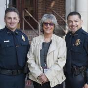 Lakewood Police Chief Michael Zaro, Western State Hospital CEO Cheryl Strange and Steilacoom Department of Public Safety Chief T.J. Rodriguez 