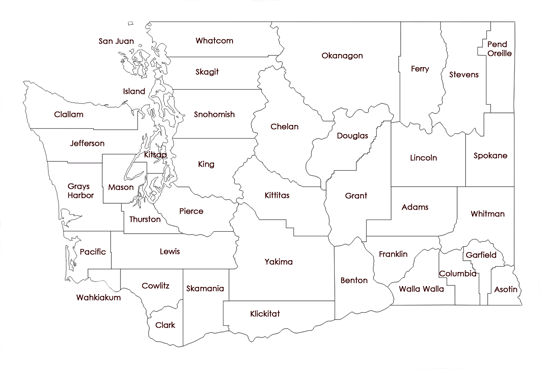 Washington State County Map